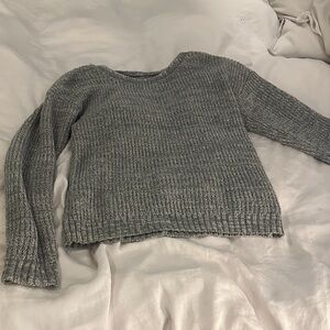 Elegant Gray Women's Crew Neck Sweater
